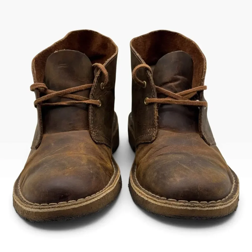 Clarks Originals Desert Boot Mens 10 Beeswax Brown Leather Chukka Crepe Sole